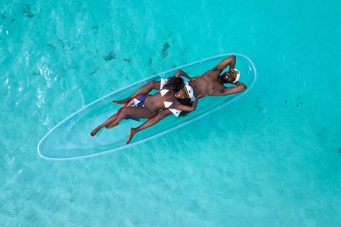 Clear Kayak Drone Photoshoot in Nassau Bahamas - Saunders Beach gives the shoot room to breathe