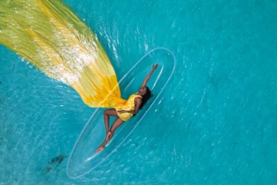 Nassau Clear Kayak Drone Photoshoot- Floating Dress