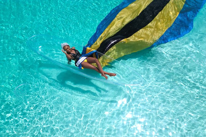 Nassau Clear Kayak Drone Photoshoot- Floating Dress - Capturing the overhead view