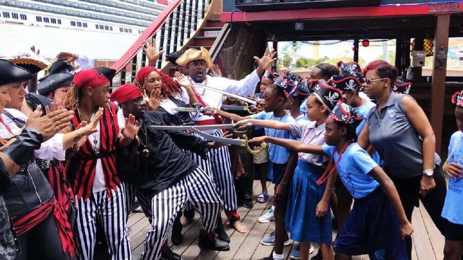 Nassau: Private Interactive Pirate Ship Cruise - Taking the wheel with the captain