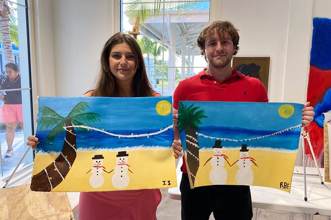 Paint and Sip at the Gallery and Wine Bar - Learning from a Bahamian artist