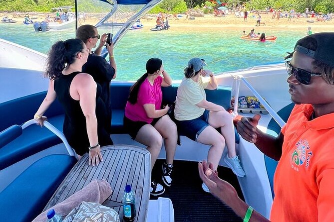Semi Submersive Glass Bottom Boat Eco Tour in Paradise Island Bahamas - The unusual boat at Paradise Island Ferry Terminal